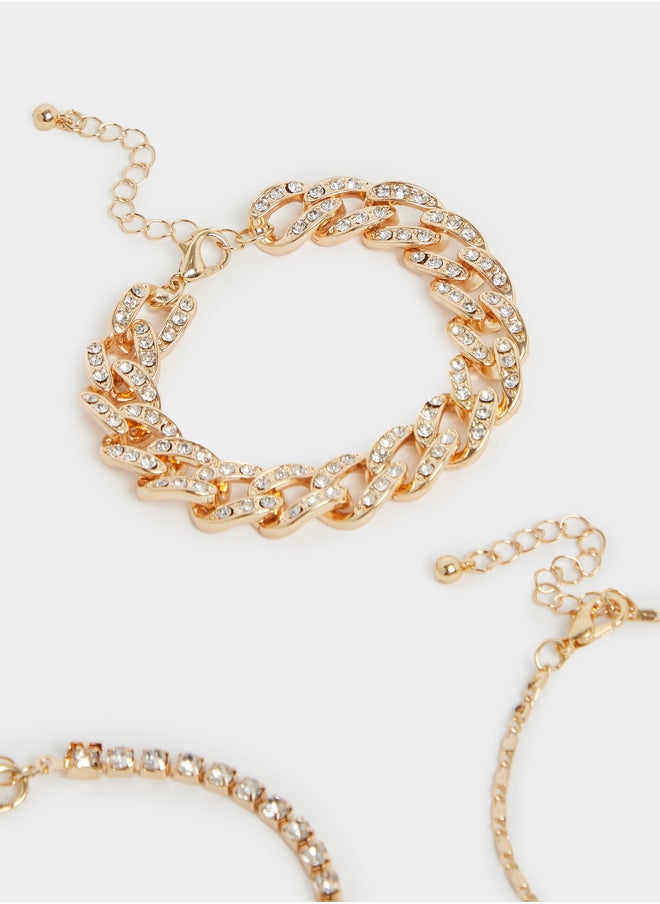 Styli Set of 4 - Embellished Link Chain Bracelet  - Image 4