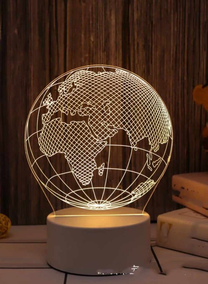 Loquat Creative 3D Nightlight Various Holiday Gifts USB Acrylic LED Ambience Sleeping Bedside Lamp 16 Kinds Of Color Touch Keys 