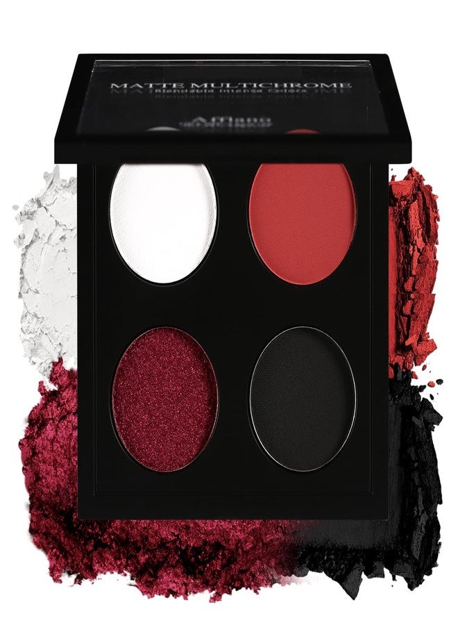 Afflano Gothic Red Makeup Eyeshadow Palette, Matte White Black Red Eye shadow, Ultra-Pigmented Chrome Red Glitter Eyeshadow, Intense Metallic Smokey Black Red Eyeshadow Palette Halloween Goth Makeup - Image 1