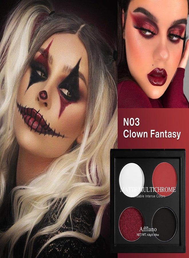 Afflano Gothic Red Makeup Eyeshadow Palette, Matte White Black Red Eye shadow, Ultra-Pigmented Chrome Red Glitter Eyeshadow, Intense Metallic Smokey Black Red Eyeshadow Palette Halloween Goth Makeup - Image 3