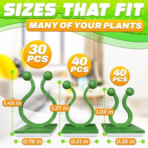 DIMROM Plant Wall Clips for Climbing Plants 110 Pcs - Pothos Plant Climber Support - Large, Medium, and Small Sizes Wall Clips for Support, Strong Adhesion - For Indoor Plants or Cable Management - Image 3