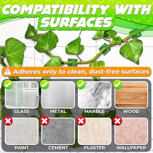 DIMROM Plant Wall Clips for Climbing Plants 110 Pcs - Pothos Plant Climber Support - Large, Medium, and Small Sizes Wall Clips for Support, Strong Adhesion - For Indoor Plants or Cable Management - Image 2