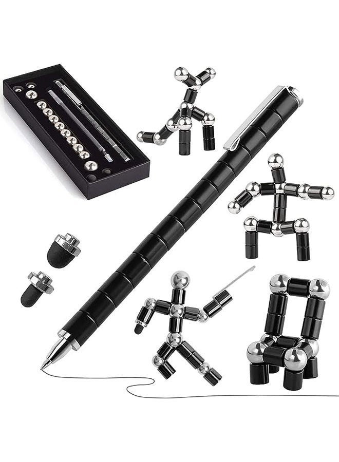 Magnetic Pen,Magnet Ballpoint Pen,Eliminate Pressure Fidget Toy Gift,Multifunctional Decompression Magnet Writing Toy Pen,Best Gift For Friends (Black) - Image 1