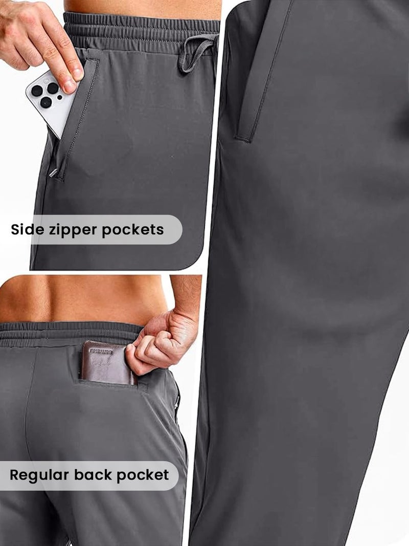 Nobero Men's Regular Mid Rise Track Pants (1M-BWJG-R0084_Eiffel Tower, Grey, Medium - Image 2