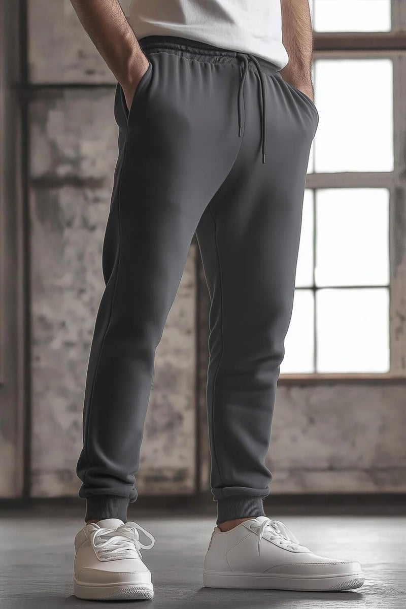 Nobero Men's Regular Mid Rise Track Pants (1M-BWJG-R0084_Eiffel Tower, Grey, Medium - Image 3