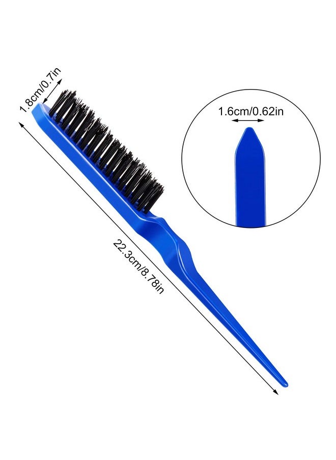 Yaomiao 6 Pcs Teasing Brush For Fine Hair Nylon Rat Tail Brush Three Row Salon Teasing Brush Set For Women Back Combing Root Teasing To Add Volume And Hair Care Scalp Massage For Hair Growth  - Image 2