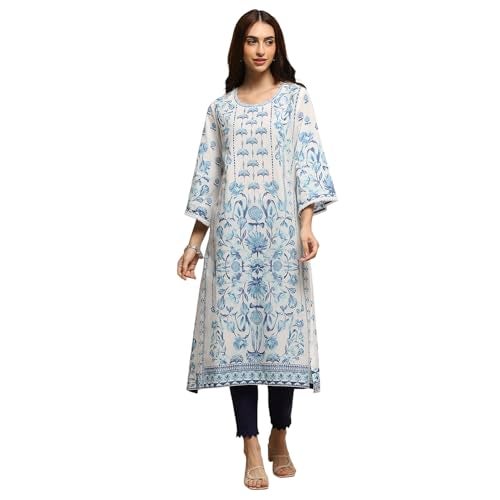 BIBA Women Printed Straight Kurta Mix and Match(Summer Staples COLLECTION20261_White_32) - Image 1