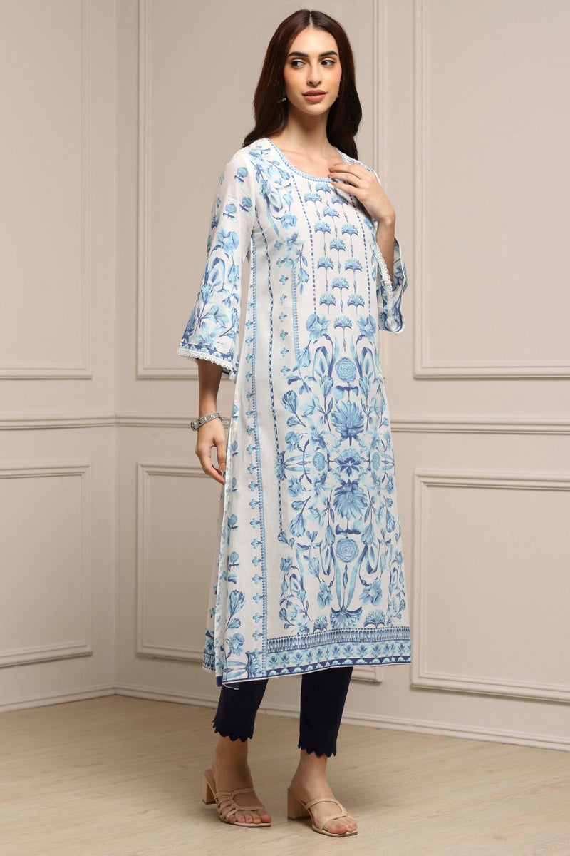 BIBA Women Printed Straight Kurta Mix and Match(Summer Staples COLLECTION20261_White_32) - Image 2