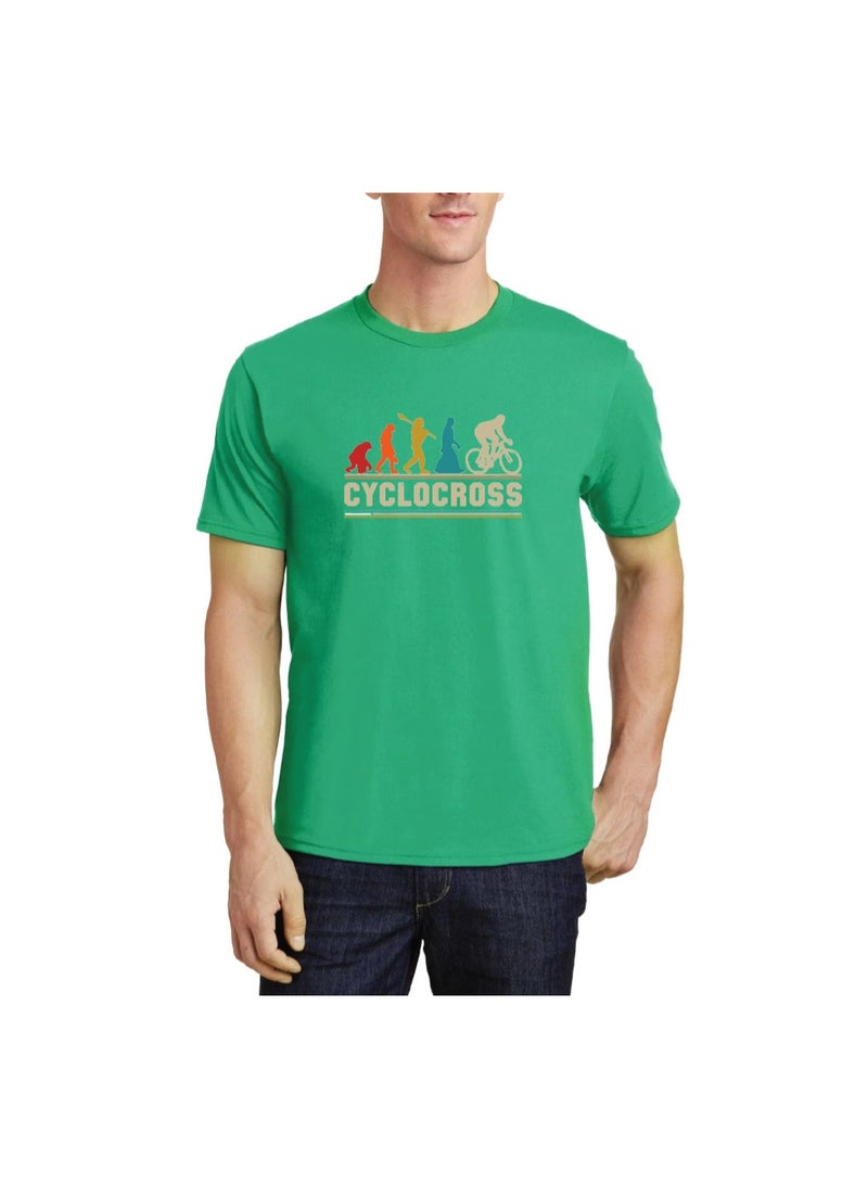 PRINTSHOP4ME Cycling Design Printed Adult Unisex Cotton T-Shirt - Fun and Colorful Bicycle T-Shirt with Round Neck Short Sleeve - Perfect for Cyclists - Image 1