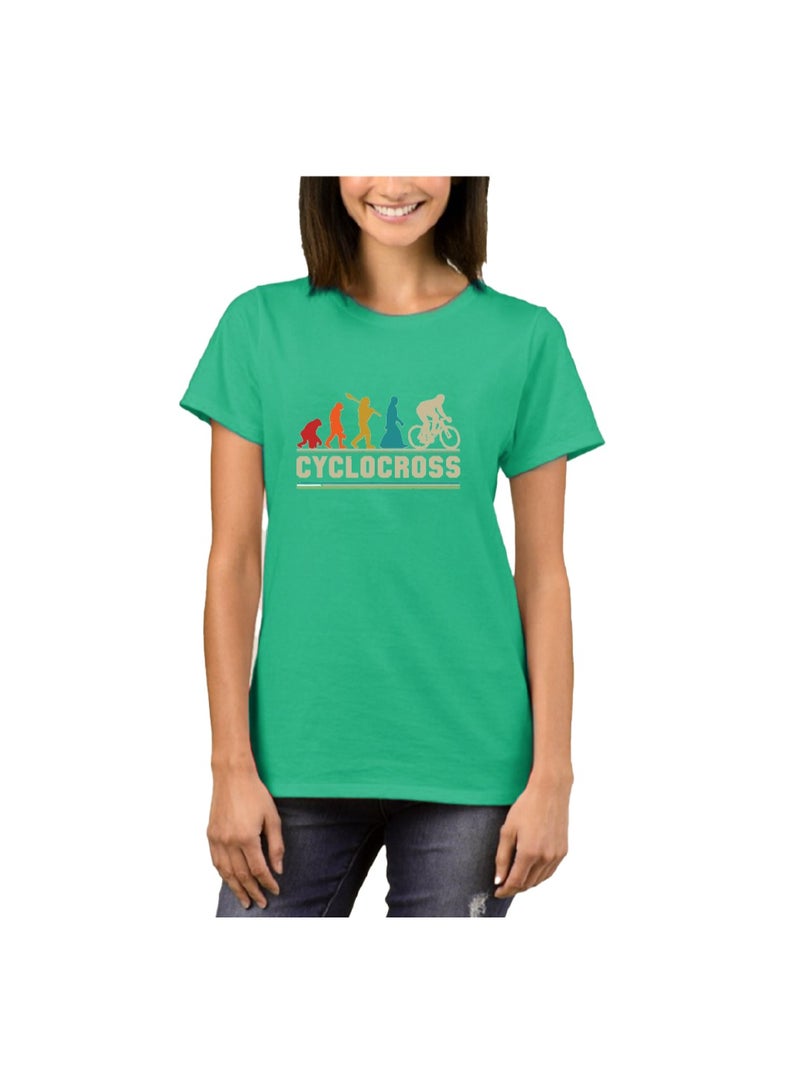 PRINTSHOP4ME Cycling Design Printed Adult Unisex Cotton T-Shirt - Fun and Colorful Bicycle T-Shirt with Round Neck Short Sleeve - Perfect for Cyclists - Image 2