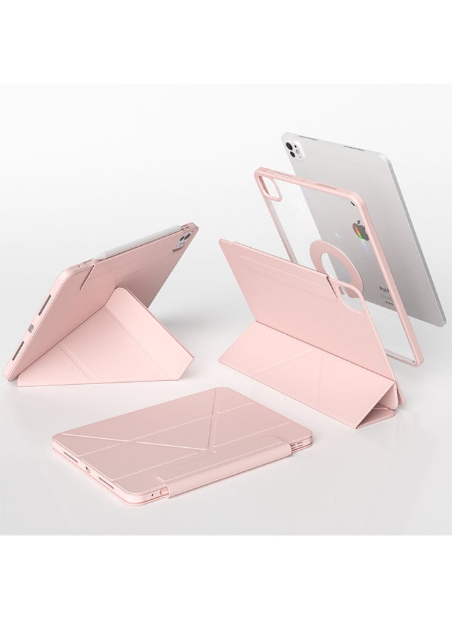 2024 For Apple Ipad11 Shell Pro13 Inch Protective Cover Separate Flat Air6 Buckle Mini7 Silicone-Color:Baby Powder-Aurora 4Y Fold (shell + Cover Buckle)-Applicable Model:Pro7-13 Inches (2024 Models)  - Image 1