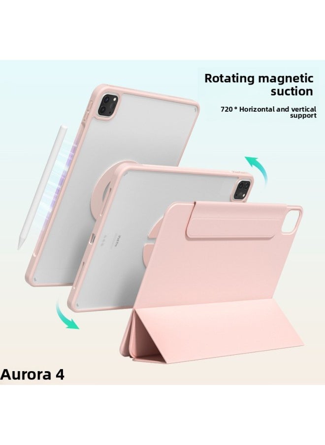 2024 For Apple Ipad11 Shell Pro13 Inch Protective Cover Separate Flat Air6 Buckle Mini7 Silicone-Color:Baby Powder-Aurora 4Y Fold (shell + Cover Buckle)-Applicable Model:Pro7-13 Inches (2024 Models)  - Image 2