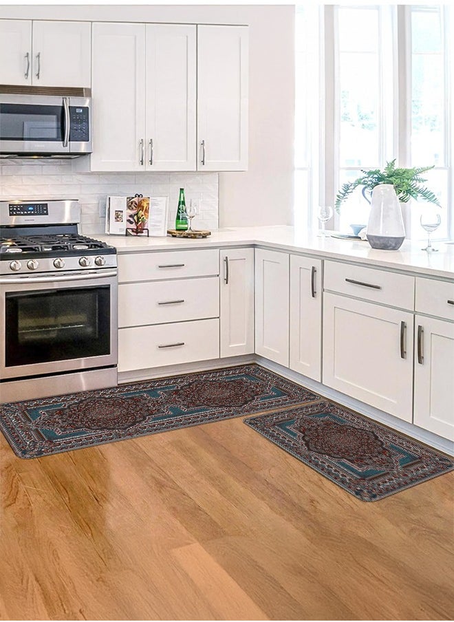 Generic 2 PCS Kitchen Floor Mats Rugs Set, Cushion Floor Carpet, Waterproof, Oil Resistant and Anti-Fatigue PU Standing Mat for Kitchen, Floor, Office, Sink, Laundry 45*75CM+45*120CM  - Image 5