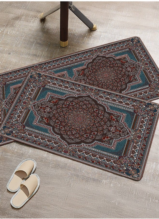 Generic 2 PCS Kitchen Floor Mats Rugs Set, Cushion Floor Carpet, Waterproof, Oil Resistant and Anti-Fatigue PU Standing Mat for Kitchen, Floor, Office, Sink, Laundry 45*75CM+45*120CM  - Image 1