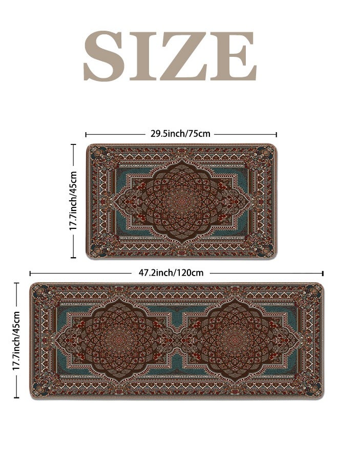 Generic 2 PCS Kitchen Floor Mats Rugs Set, Cushion Floor Carpet, Waterproof, Oil Resistant and Anti-Fatigue PU Standing Mat for Kitchen, Floor, Office, Sink, Laundry 45*75CM+45*120CM  - Image 4