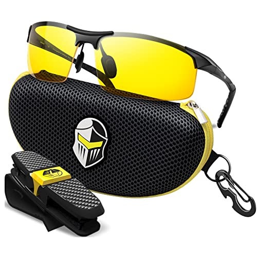 BLUPOND Night Vision Glasses for Driving For Men Women - Yellow Tint Anti Glare Glasses for Nighttime - Knight Visor - Image 1