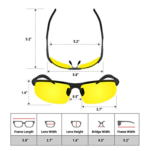 BLUPOND Night Vision Glasses for Driving For Men Women - Yellow Tint Anti Glare Glasses for Nighttime - Knight Visor - Image 2