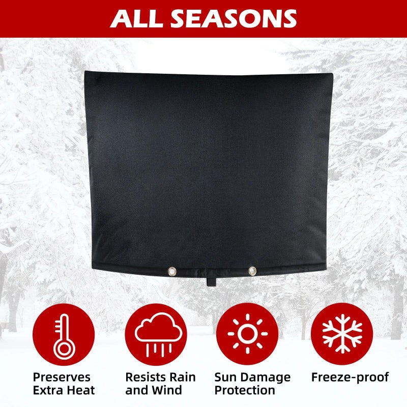 bruwaa Backflow Preventer Cover Insulated 30" x 24", Winter Freeze Protection Pipe Insulation Cover, Waterproof 600D Oxford Sprinkler Valve Cover with Bonus Zip Ties, Black Pouch - Image 5