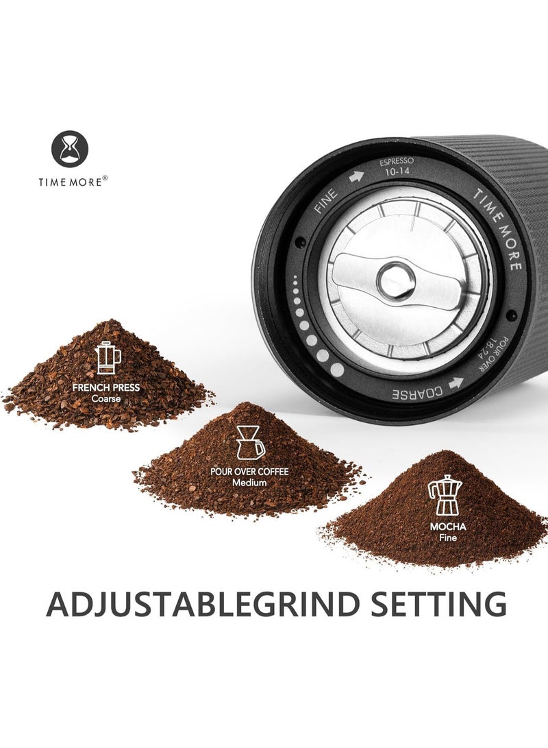 TIMEMORE Chestnut C2S Manual Coffee Grinder Capacity 25g with CNC Stainless Steel Conical Burr, Internal Adjustable Setting, Double Bearing Positioning, Hand Grinder Gift - Image 3