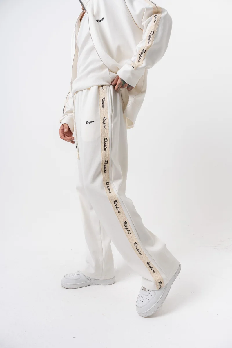 RESPIRE Men’s Respire Striped Winter Doubleface Baggy Sweatpants Ecru