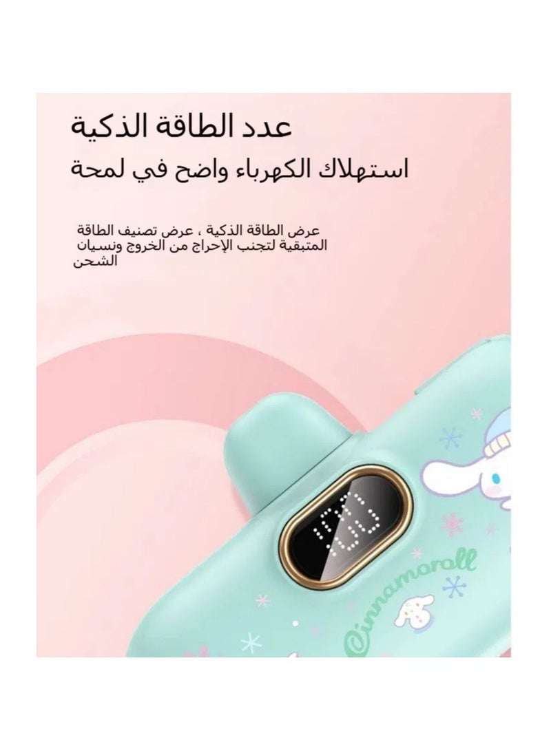 general Mini mobile power supply with collapsible power cord and lanyard, 5000 mah small mobile power supply, USB C mobile charger, travel essential, compatible with all mobile phones - Image 4