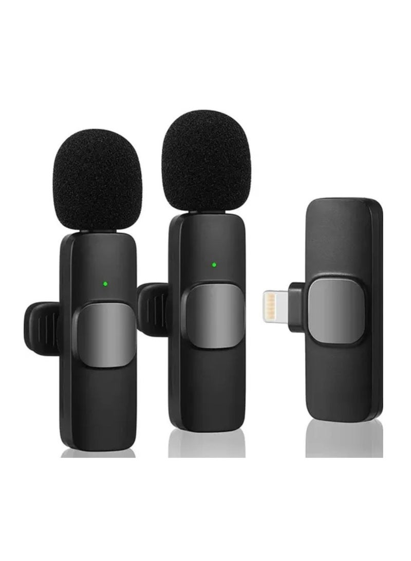 Two Wireless Bluetooth Microphones For Video Recording And Live Broadcasting With A Microphone Receiver For Iphone - Image 1