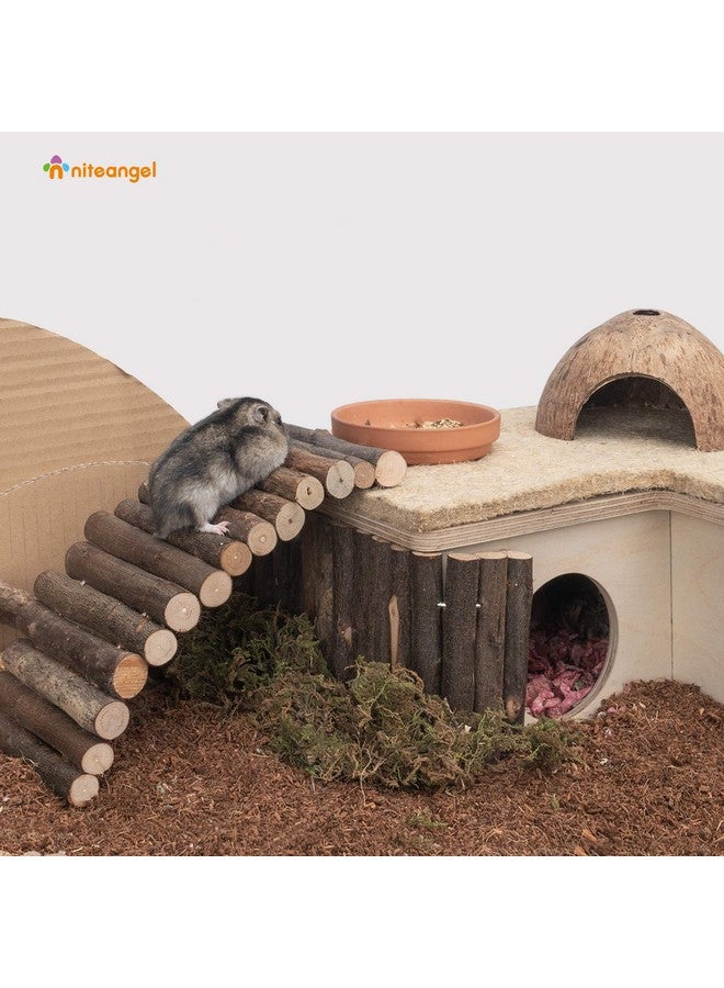 نيتينجيل جسر سلم خشبي من نايت أنجيل، لعبة الهامستر والفأر والجرذ والقوارض، لعبة مضغ للحيوانات الصغيرة - Image 3