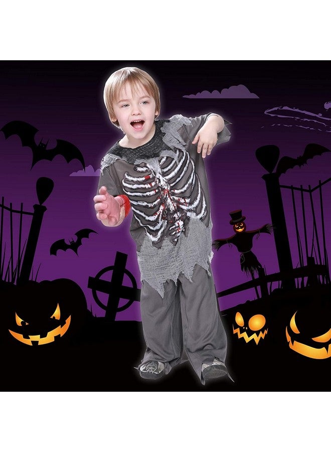 EraSpooky Skeleton Bloody Zombie Boy Costume Horror Halloween Kids Fancy Dress Outfit (Small) - Image 2
