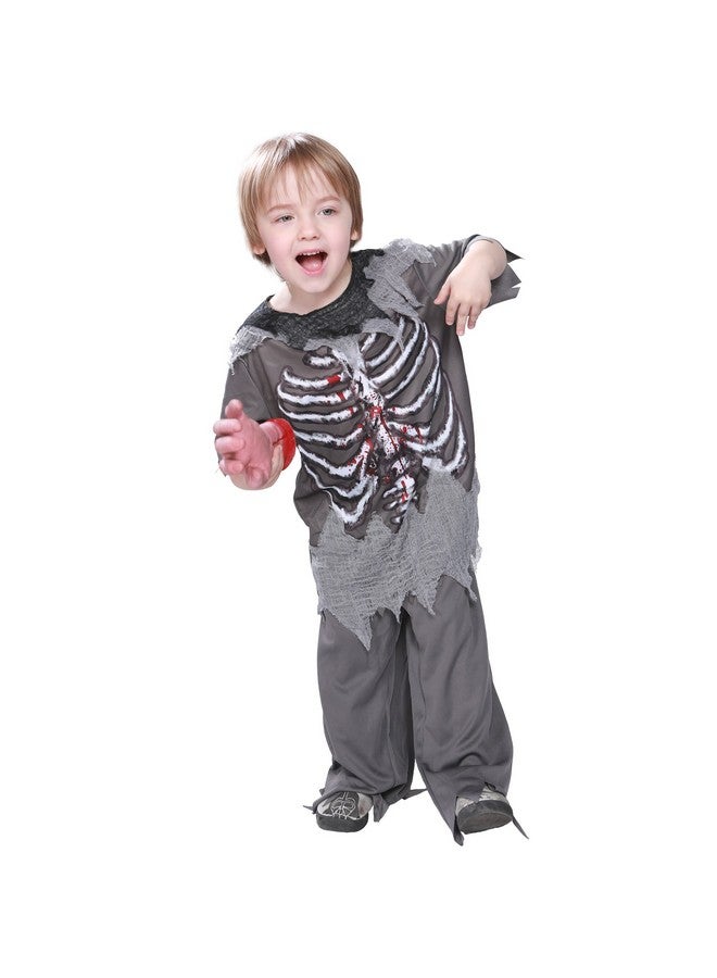 EraSpooky Skeleton Bloody Zombie Boy Costume Horror Halloween Kids Fancy Dress Outfit (Small) - Image 1