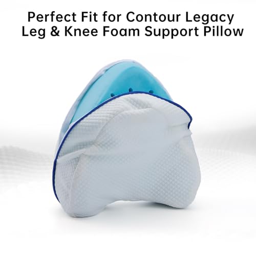 UXIETIN Upgrade Invisible Zippered Pillow Cover Compatible with Contour Legacy Knee Pillow,Anti-Pilling and Washable Legacy Leg and Knee Foam Support Cover Only (White) - Image 2