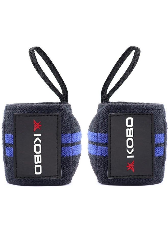 Kobo WTA-04 Cotton Wrist Support (Black/Blue) - Image 1