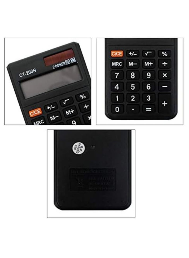Renzdo 8 Digit Display Standard Function Calculator Mini Portable Hand-held Pocket Calculator Solar Button Black - Image 2