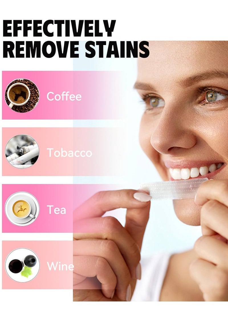 مدكودس شرائط تبييض الأسنان، 14 شريطا للأسنان الحساسة، خالية من الحساسية/إزالة البقع العميقة/آمن من المينا/غير قابل للانزلاق/تقنية الشريط الجاف/ساكورا فلافو، مجموعة تبييض أسنان احترافية وآمنة - Image 3