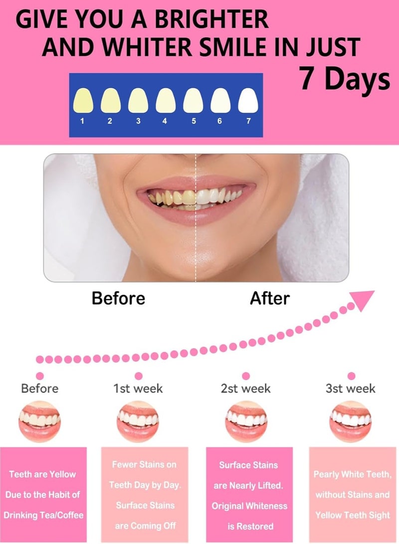 مدكودس شرائط تبييض الأسنان، 14 شريطا للأسنان الحساسة، خالية من الحساسية/إزالة البقع العميقة/آمن من المينا/غير قابل للانزلاق/تقنية الشريط الجاف/ساكورا فلافو، مجموعة تبييض أسنان احترافية وآمنة - Image 4