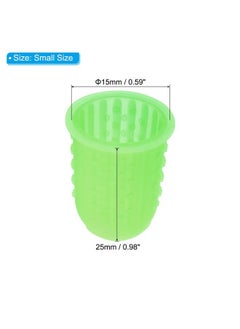 PATIKIL 0.59 Inch Rubber Finger Tips, 10 Pack Silicone Thumb Fingertip Protector Covers Guard Pads Thimble for Office Counting Sorting Sewing, Green Small Size  - Image 2