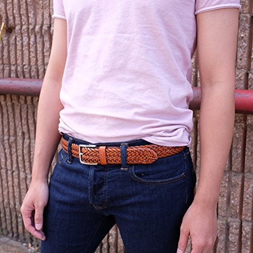 Falari Men's Braided Belt Light Brown 38-40 9007-LBN-L - Image 3