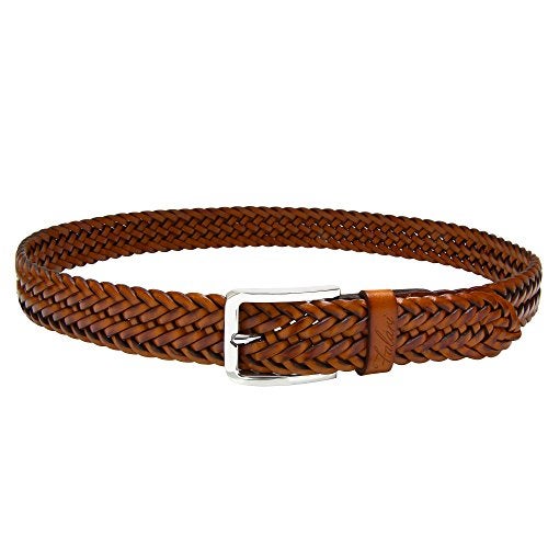 Falari Men's Braided Belt Light Brown 38-40 9007-LBN-L - Image 2