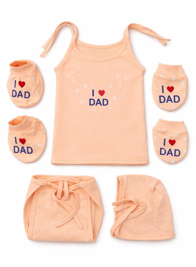 CUTEABLY طقم ملابس أطفال حديثي الولادة لطيف للغاية، يتضمن قبعة وقفازات وجوارب وحفاضات، مصنوع من قطن ناعم ومسامي، مناسب للجنسين، من عمر 0 إلى 3 أشهر (برتقالي) - Image 2