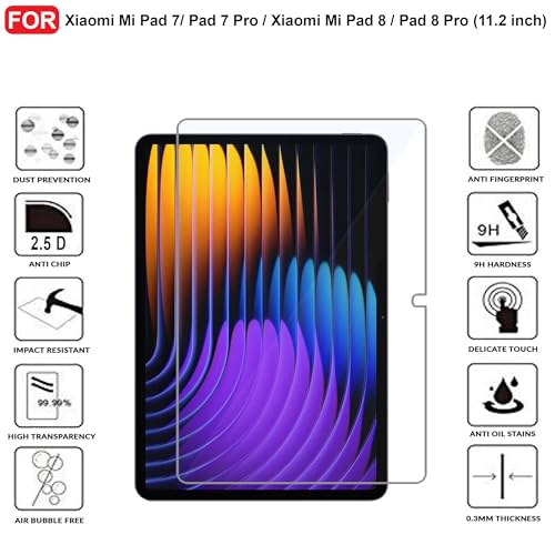 CEDO زجاج مقسى لجهاز Xiaomi Mi Pad 7/ Pad 7 Pro/Xiaomi Mi Pad 8/ Pad 8 Pro (11.2 بوصة) | واقي شاشة زجاج مقسى شفاف لجهاز Xiaomi Mi Pad 7/ Pad 7 Pro/Xiaomi Mi Pad 8/ Pad 8 Pro (11.2 بوصة) - Image 3