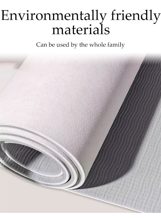 DUNISO Yoga Mat，Anti-slip 6mm TPE Yoga Mat,Fitness Exercise Mat for Women Men,Suitable for Yoga, Pilates and Travel Fitness,183*61cm - Image 4