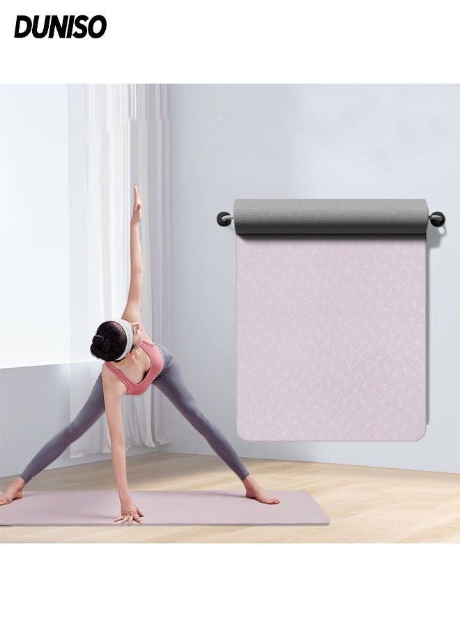 DUNISO Yoga Mat，Anti-slip 6mm TPE Yoga Mat,Fitness Exercise Mat for Women Men,Suitable for Yoga, Pilates and Travel Fitness,183*61cm - Image 1