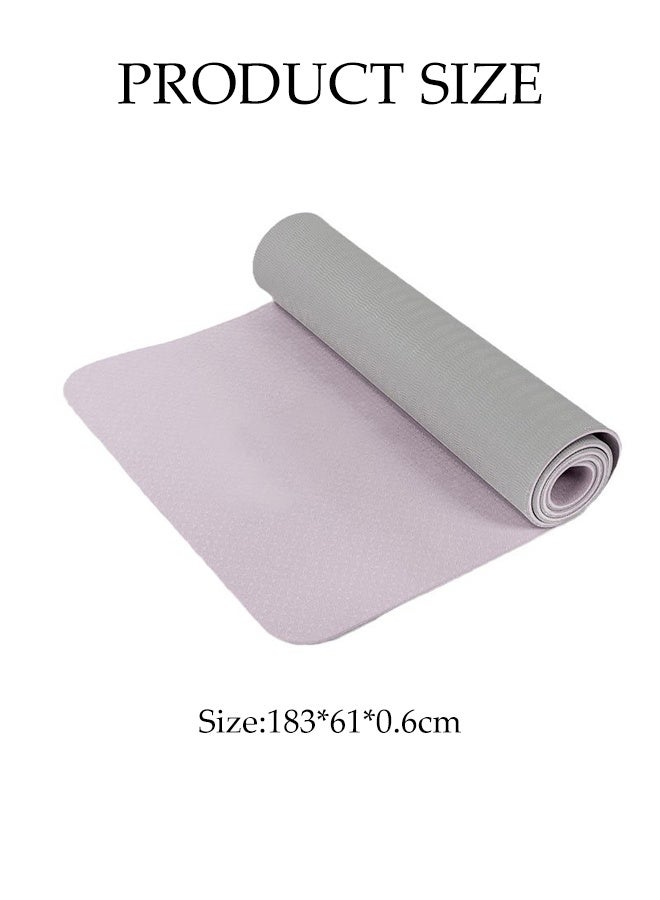DUNISO Yoga Mat，Anti-slip 6mm TPE Yoga Mat,Fitness Exercise Mat for Women Men,Suitable for Yoga, Pilates and Travel Fitness,183*61cm - Image 2