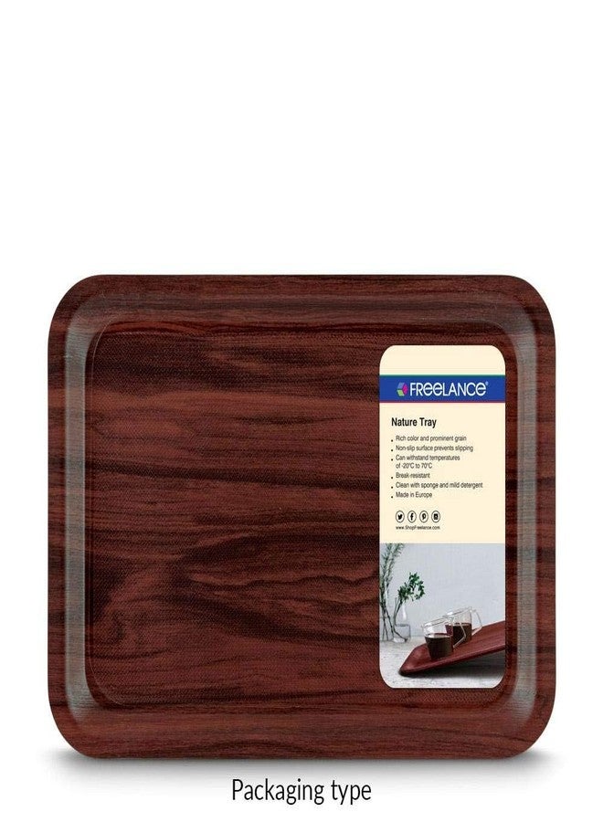 Freelance Nature Kraft Serving Tray Chestnut, 24.5x14 cm, Rectangle, Non-Slip Surface, Decorative Anti-Skid Kitchen & Dining/Coffee Table Trays for Breakfast/Food/Tea - Brown, Made in Europe - Image 3