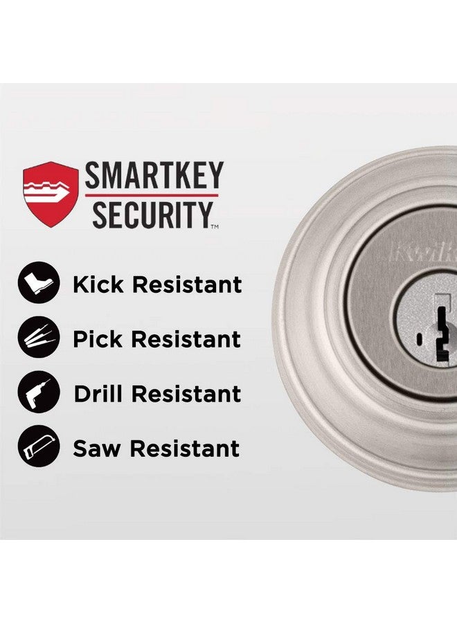Kwikset 991 Tustin Entry Lever and Single Cylinder Deadbolt Combo Pack featuring SmartKey in Satin Nickel, Model Number: 99910-040 - Image 3