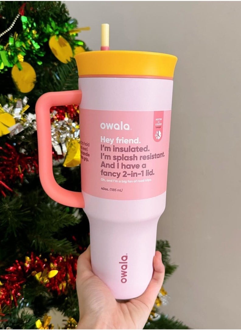 Owala - 40oz stainless steel, insulated water bottle Splash-resistant lid 2-in-1 lid Candy Store - Image 1