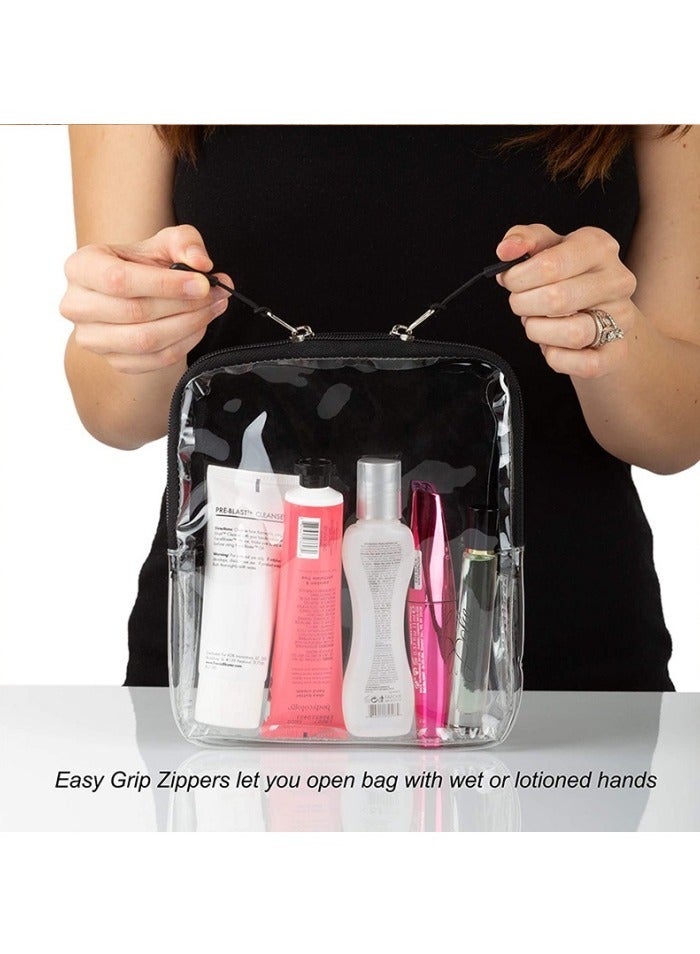 حقيبة مستحضرات تجميل سفر شفافة - سعة كبيرة 1 كوارت - لتخزين مستحضرات التجميل والسوائل - Image 3