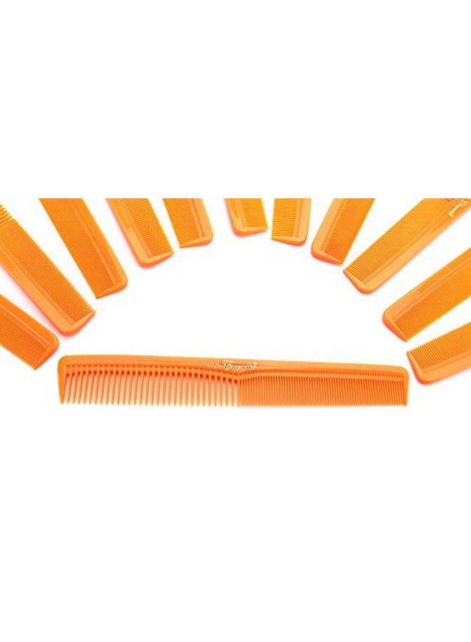Krest Cleopatra 7 inchAll Purpose Barber Comb. Flat Back Styler Comb. Numbered ruler Comb. Neon Orange. 12Pack  - Image 3