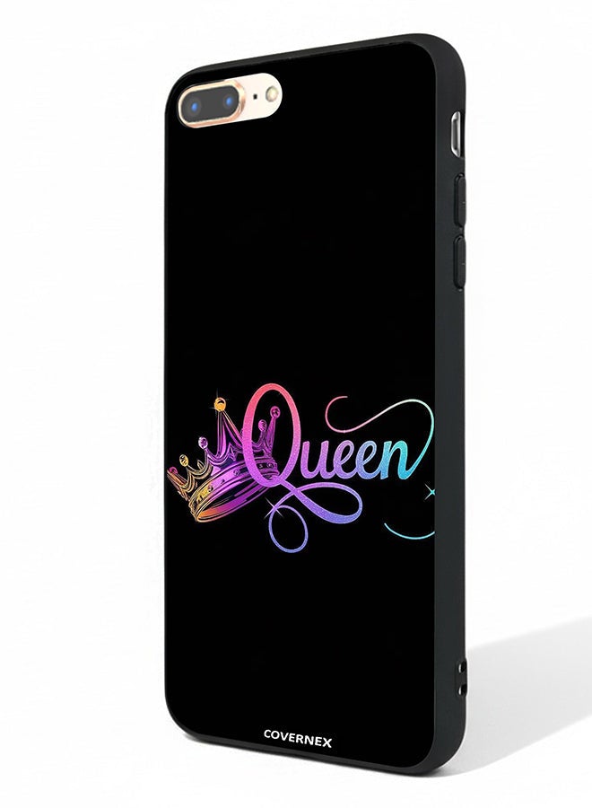 Covernex Apple iPhone 8 Plus Protective Case Cover Printed Featuring The Queen with Holographic Crown - Image 1
