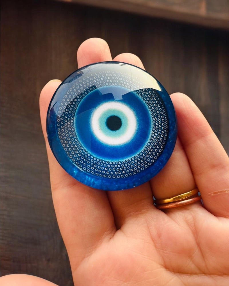 WARMINGO DE Evil Eye Fridge Magnet for Home Office or Main Door | Decorative Turkish Evil Eye | Bad Energy Protector | Home Decor (Design A) - Image 1