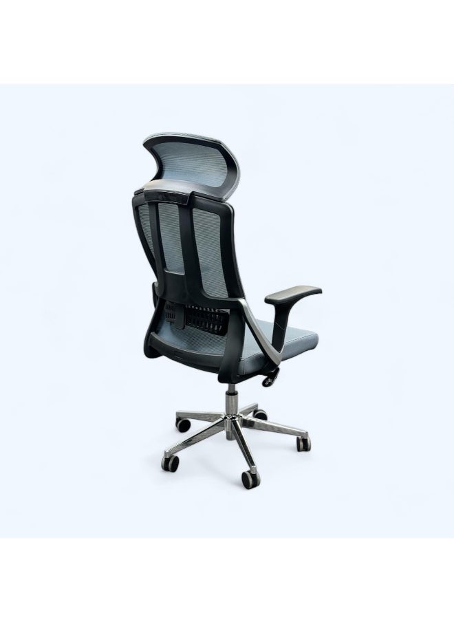 MAF furniture Ergonomic Executive Office Chair Office Chair Computer Chairs Home Office Chair Wide Seat With Large Headrest Modern Desk Chair Lumbar Support Mesh Chair Maf-4030 Gray  - Image 4
